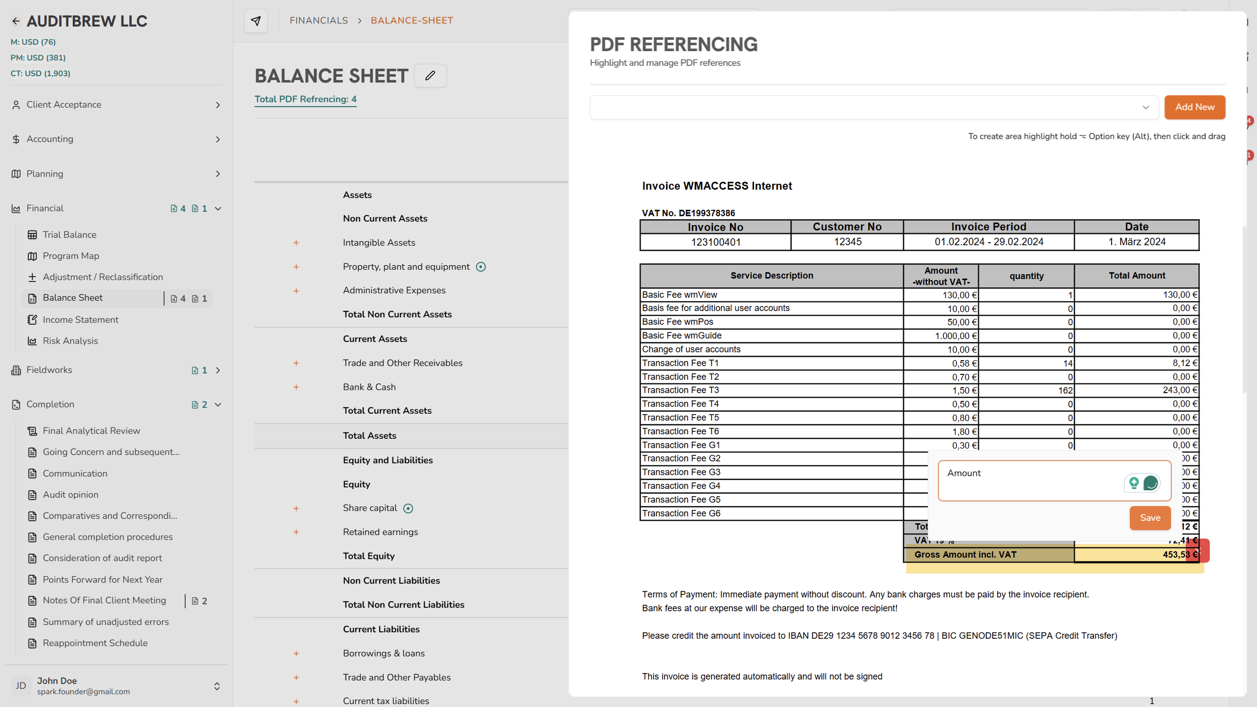 Audit Workspace